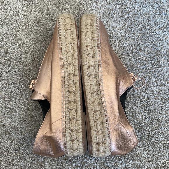 Alexander Wang Devon Rose Gold Metallic Platform Jute Espadrilles - Picture 7 of 17